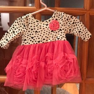 Baby girl heart Valentine Day Dress with headband